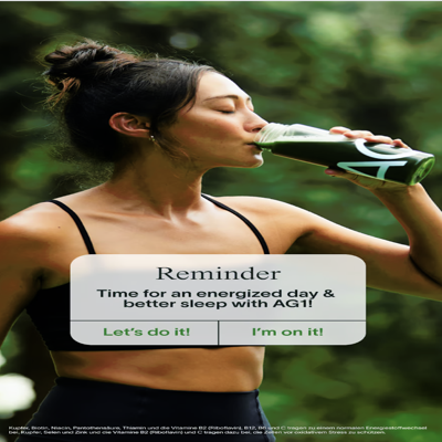 TikTok social ad template — AG1 by Athletic Greens