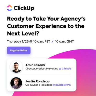 TikTok social ad template — ClickUp