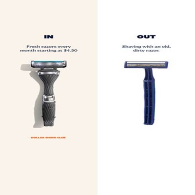 differentiation comparison ad template — Dollar Shave Club
